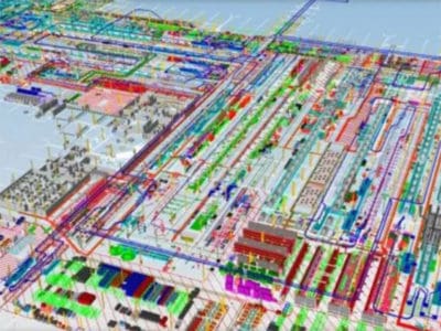 Factory facility mapped out using a simulation program