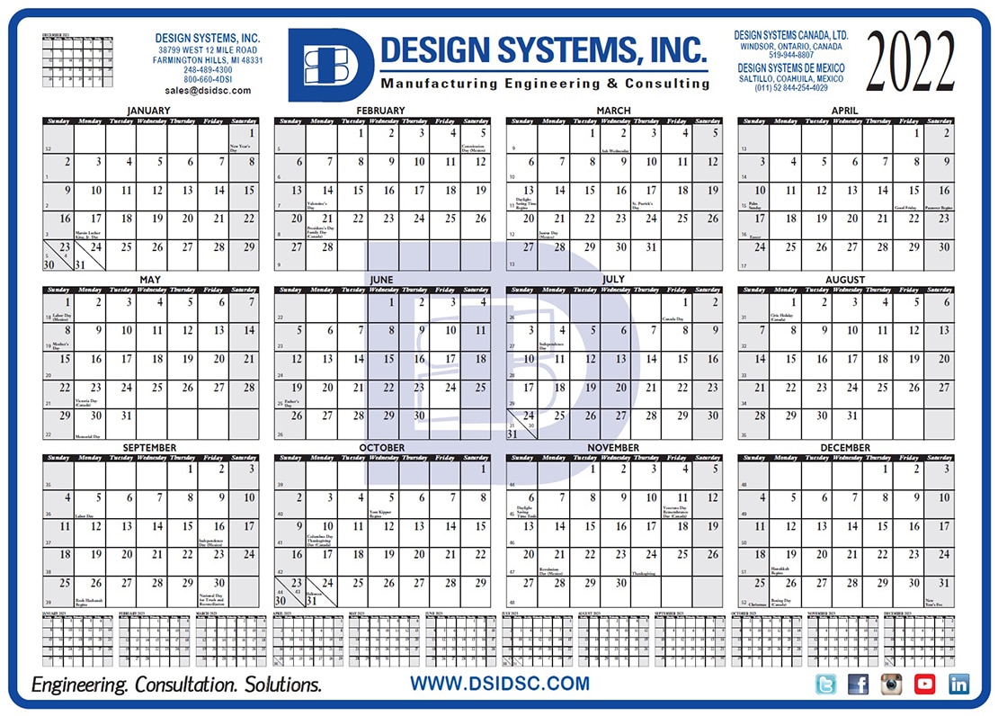 Design Systems 2022 Calendar